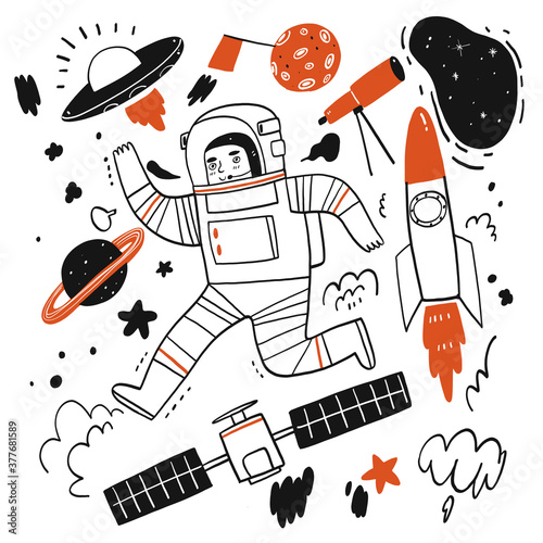 Elements of stories about space or astronaut