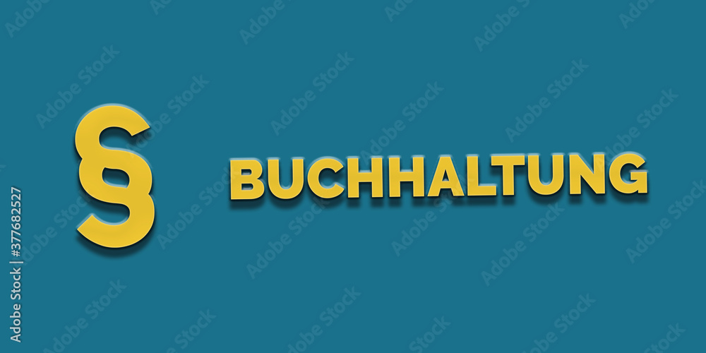 Buchhaltung in gelber Schrift auf blauem Hintergrund Buchhaltung in gelber Schrift auf blauem Hintergrund