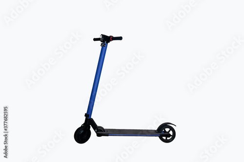 Electric scooter isolated on white background. Modern personal city transport. Ecological alternative vehicle