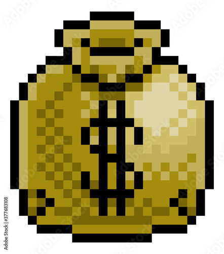 A money sack bag eight bit ...