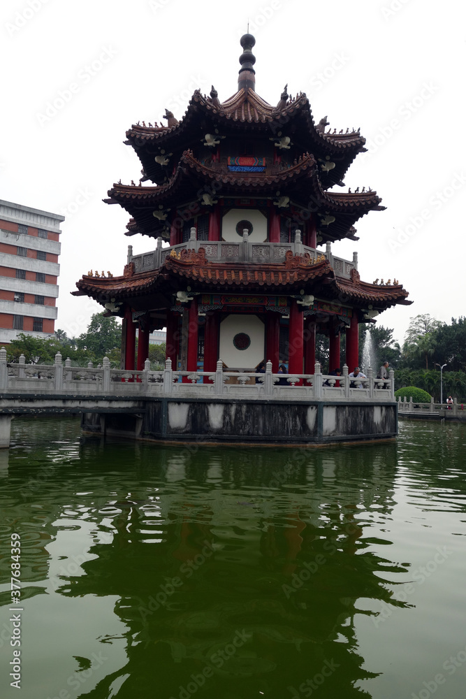 Traditional Chinese pavilion at the 228 Peace Memorial Park in Taipei, Taiwan Traditional Chinese pavilion at the 228 Peace Memorial Park in Taipei, Taiwan