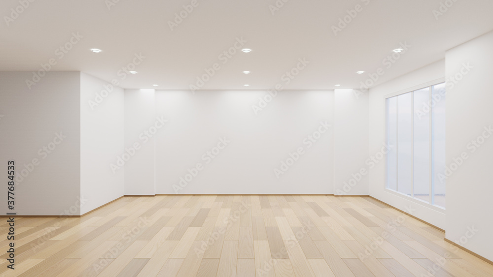 White empty room, Living room - 3D Rendering White empty room, Living room - 3D Rendering