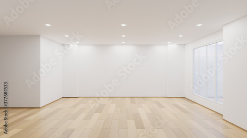 White empty room, Living room - 3D Rendering