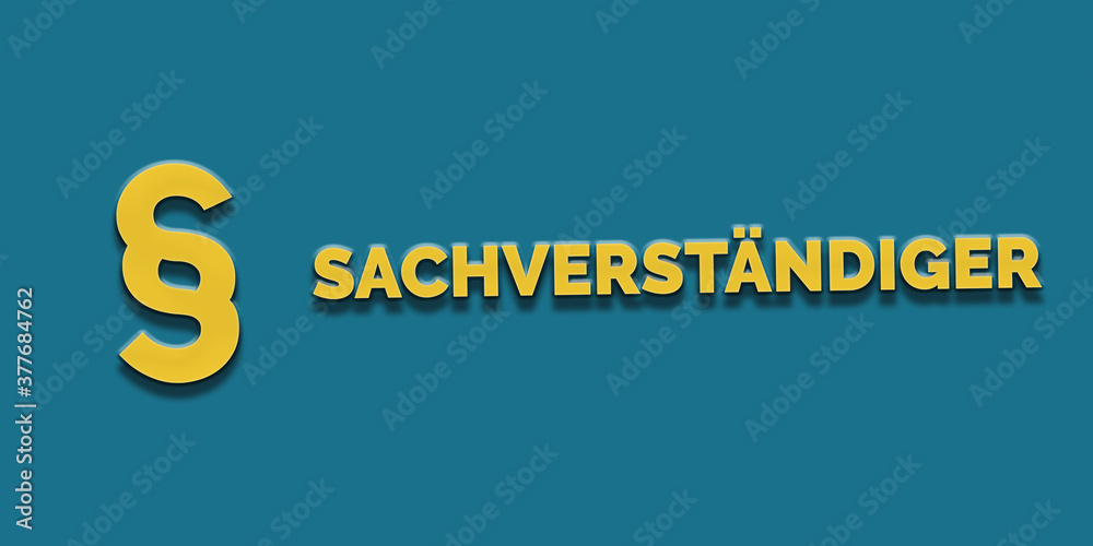 Sachverständiger in gelber Schrift auf blauem Hintergrund Sachverständiger in gelber Schrift auf blauem Hintergrund