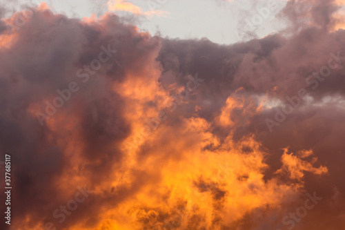 Solar illumination of clouds.