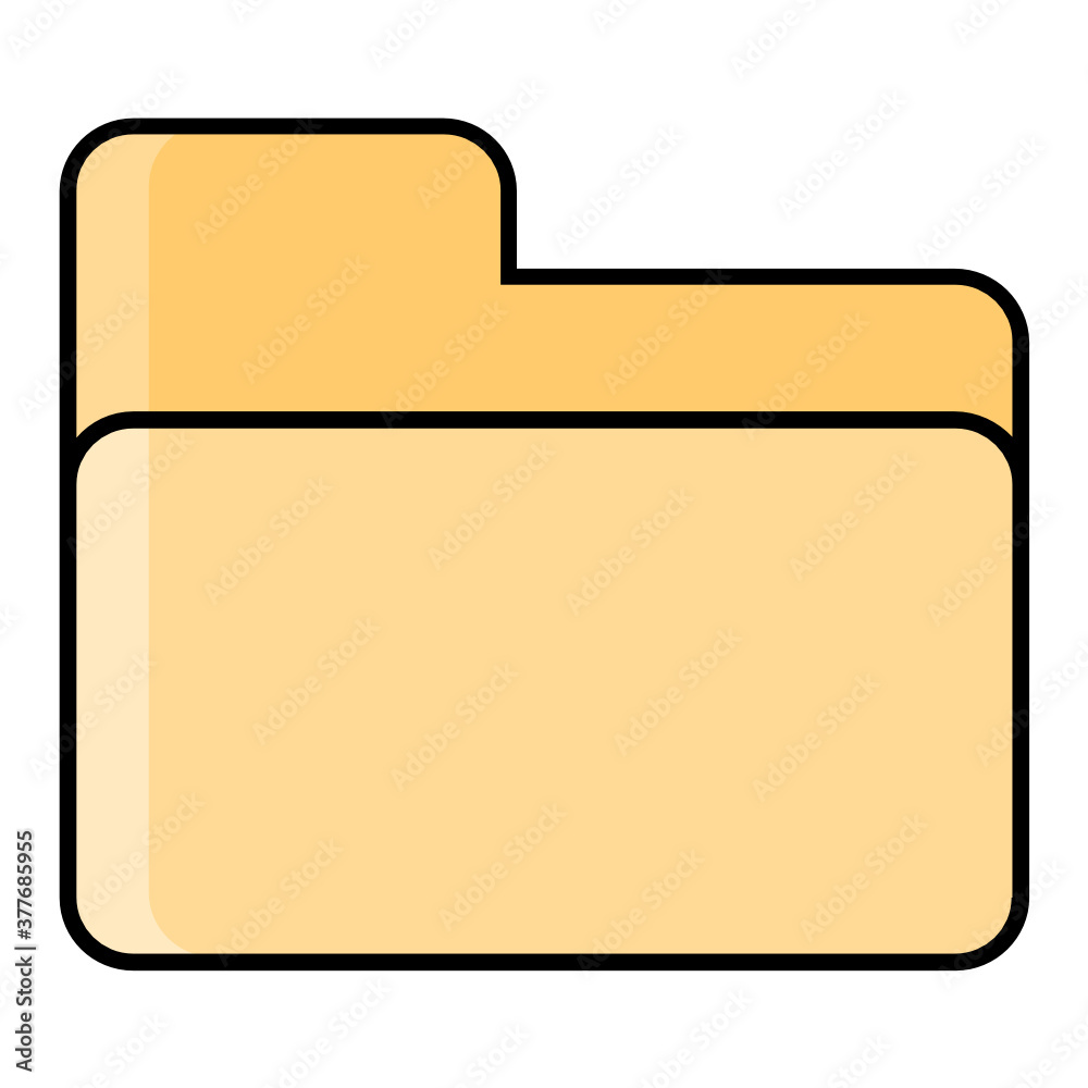 Folder icon design color outline style