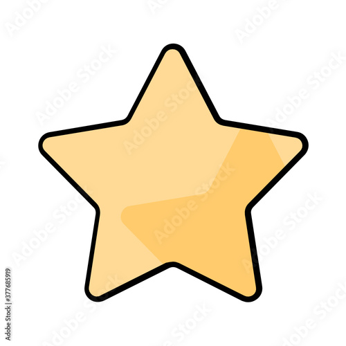 Star icon design color outline style