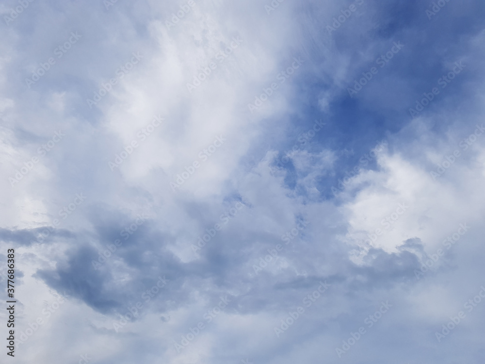 White clouds during day with clear blue sky background. White clouds during day with clear blue sky background.