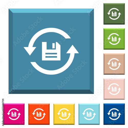 Daily backup white icons on edged square buttons