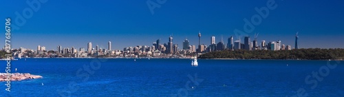 Panoramic view over Sydney harbour NSW Australia #377686706