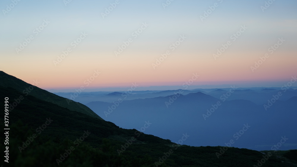 伯耆大山山頂からの風景　朝