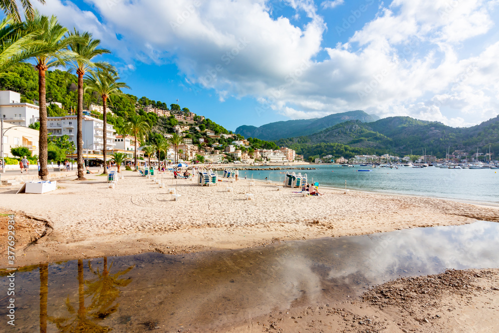 Port Soller beach in Mallorca, Balearic islands, Spain Port Soller beach in Mallorca, Balearic islands, Spain