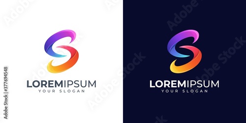 Colorful letter S logo design inspiration