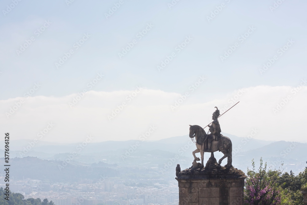Fototapeta premium Braga, known as the city of the archbishops is a historical. The stairs of the Via Sagrada represent the ascent to heaven and have 577 steps ... many for the summer!