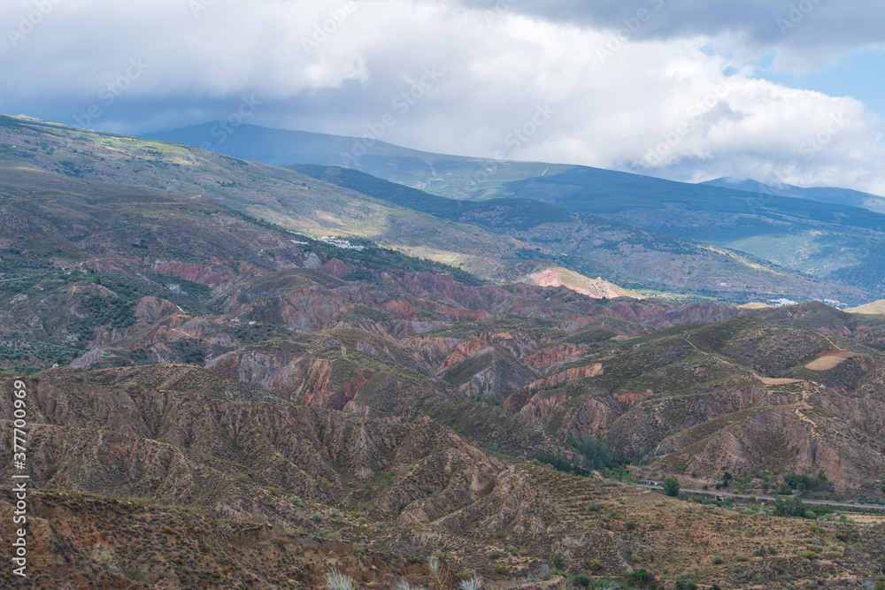Mountainous landscape with vegetation in southern Spain Mountainous landscape with vegetation in southern Spain