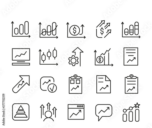 Set of Growth Outline Vector Icon