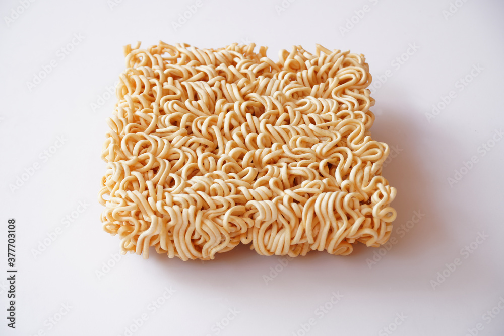 close up Instant noodles on white background close up Instant noodles on white background