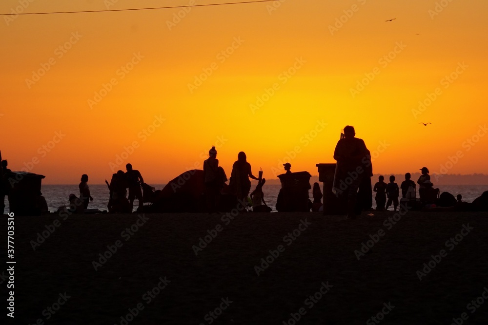 sunset in Santa Monica, California sunset in Santa Monica, California
