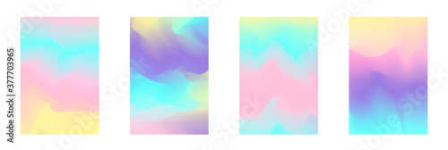 Tender pink, yellow and blue vibrant gradient colors backgrounds for fashion flyer, brochure design. Set of soft, bright gradiented wallpaper for mobile apps, ui design, banner, poster