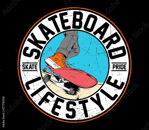 Skateboard graphic illustration