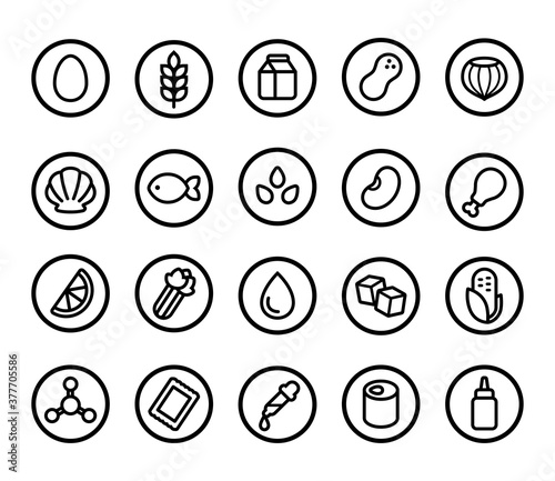 Allergens icon set