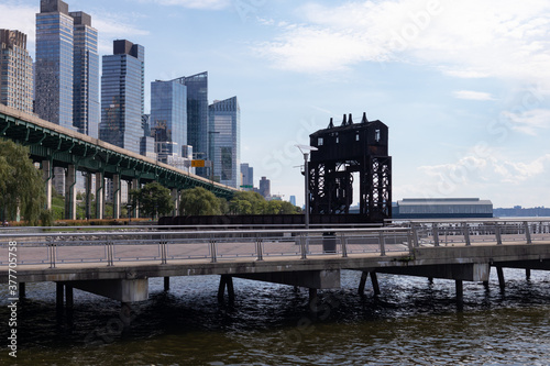 Photography Empty Pier with the Ruins of the 69th Street Transfer Bridge in Lincoln Square o