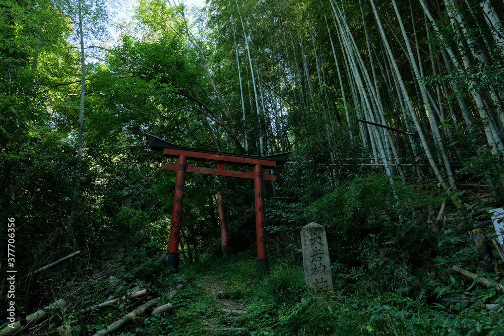 Kyoto, Japan, a historic shrine deep in the mountains Kyoto, Japan, a historic shrine deep in the mountains