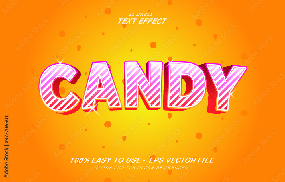Obraz premium editable text effect, sweet candy style vector design
