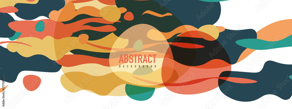 Trendy liquid style shapes abstract design, dynamic vector background for placards, brochures, posters, web landing pages, covers or banners