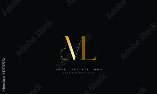 ML ,LM ,M ,L Letter Logo Design with Creative Modern Trendy Typography