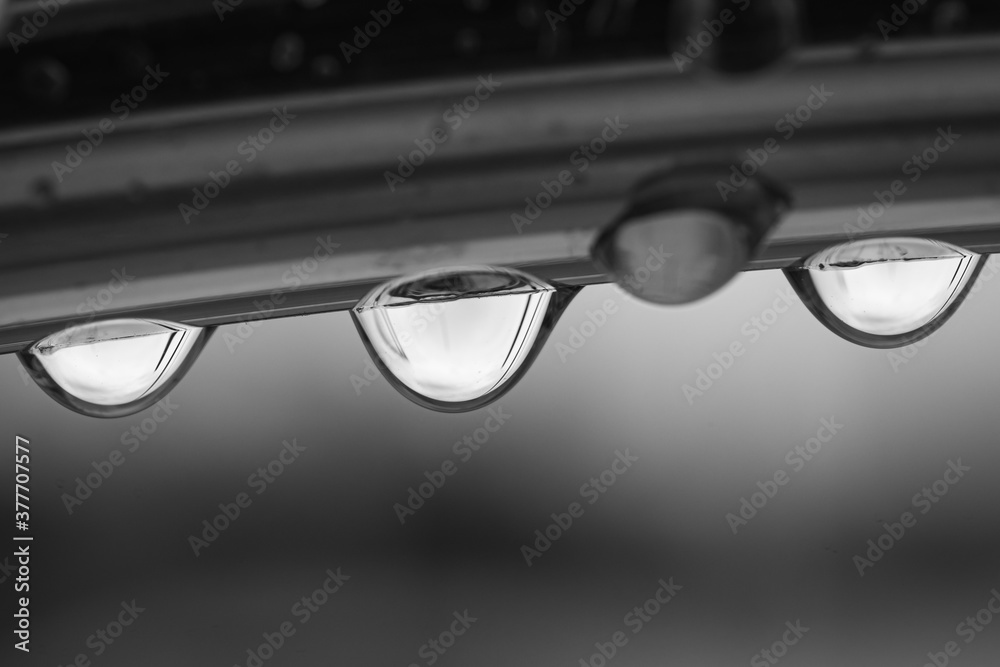 Macro of Water Droplets on Sailboat Macro of Water Droplets on Sailboat