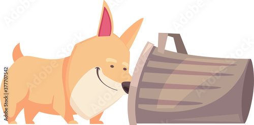 hilarious naughty cartoon doggie corgi doing pranks and playing