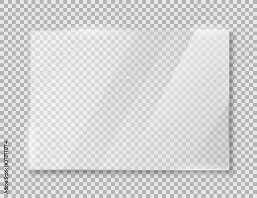 Glass plates realistic icon isolated on background. Vector illustration.