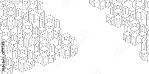 Technology geometric background .Isometric cubes on white background.Abstract tech.Vector illustration.