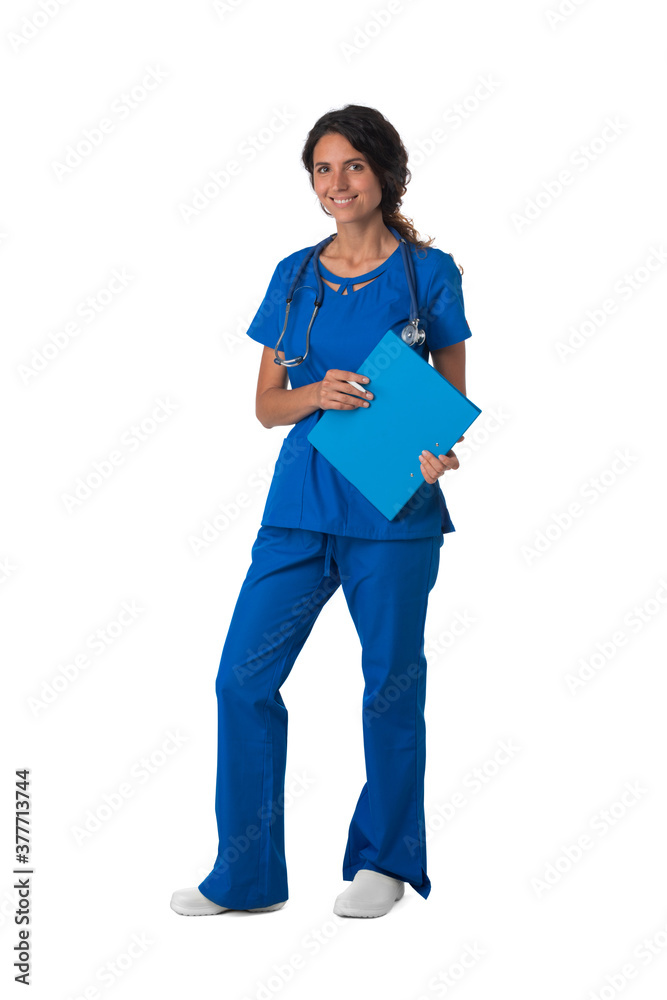Nurse in uniform isolated on white Nurse in uniform isolated on white