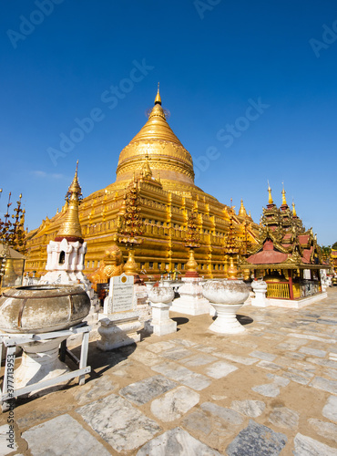 Shwezigon Pagoda in Myanmar photo