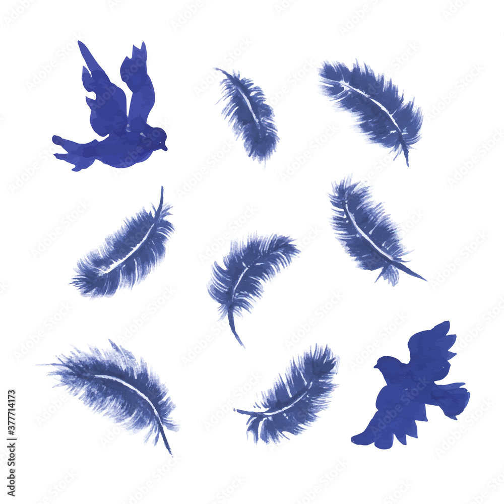 Set of birds silhouettes Set of birds silhouettes