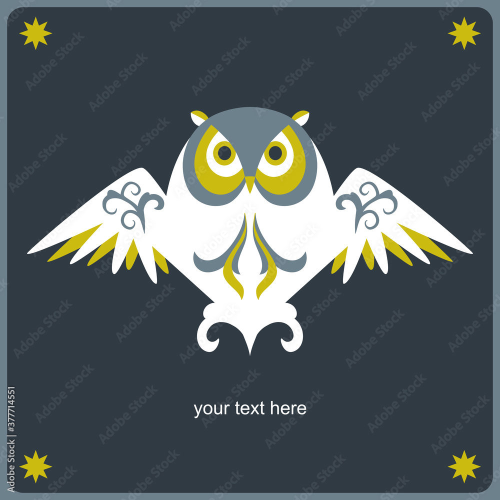 Fototapeta premium Ornamental owl. Decorative illustration