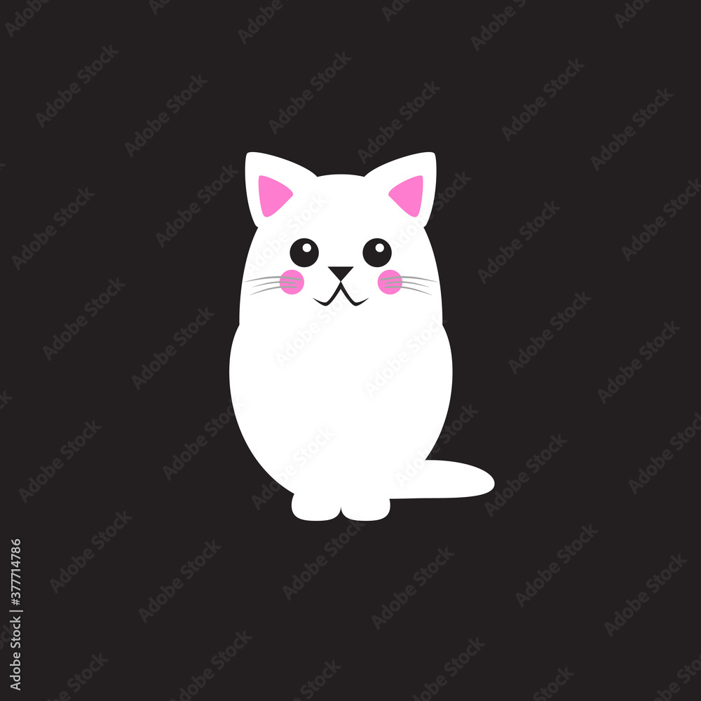 Cute cat. Simple modern geometric flat style vector illustration. Cute cat. Simple modern geometric flat style vector illustration.