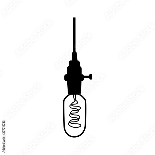 Hand drawn vector geometric loft lamp. light bulb lamp
 in modern sketch for collection. Line style vector 
