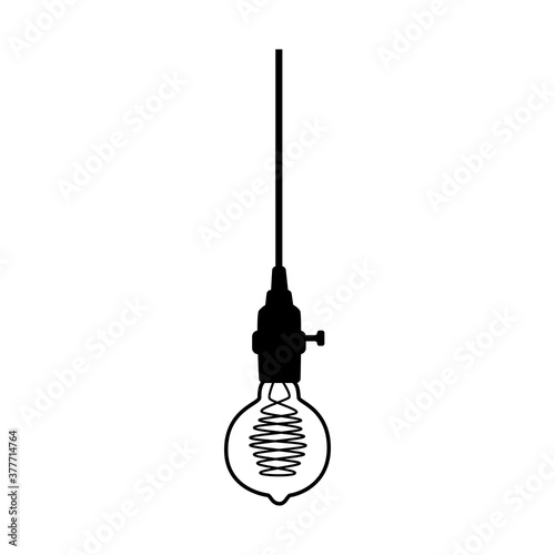 Hand drawn vector geometric loft lamp. light bulb lamp in modern sketch for collection. Line style vector 