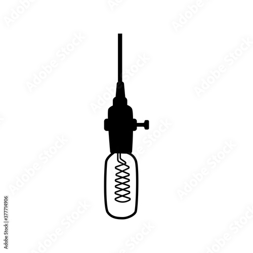 Hand drawn vector geometric loft lamp. light bulb lamp in modern sketch for collection. Line style vector