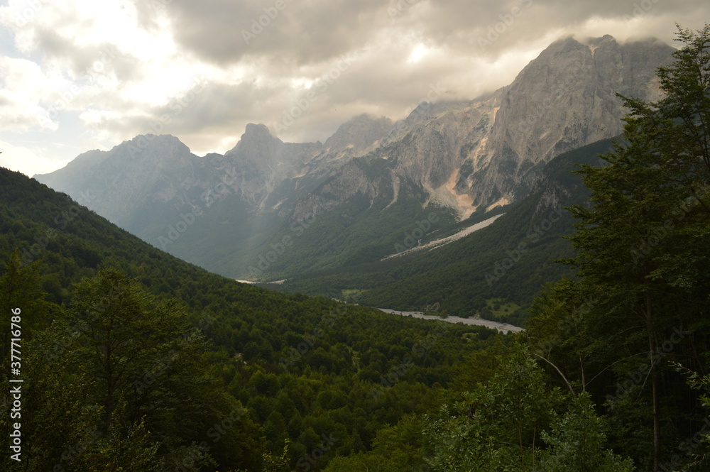 Fototapeta premium Stunning mountain landscape in the Valbona Valley in Albania