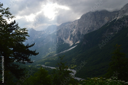 Stunning mountain landscape in the Valbona Valley in Albania