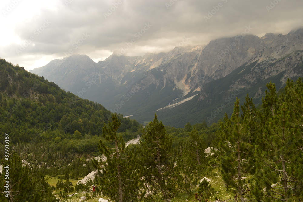 Stunning mountain landscape in the Valbona Valley in Albania