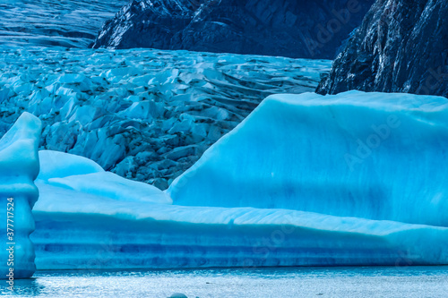 Blue Iceberg Grey Glacier Lake Torres del Paine National Park Chile