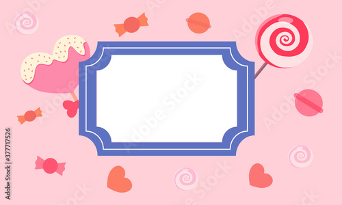 Pattern and with lots of candy, vector graphics