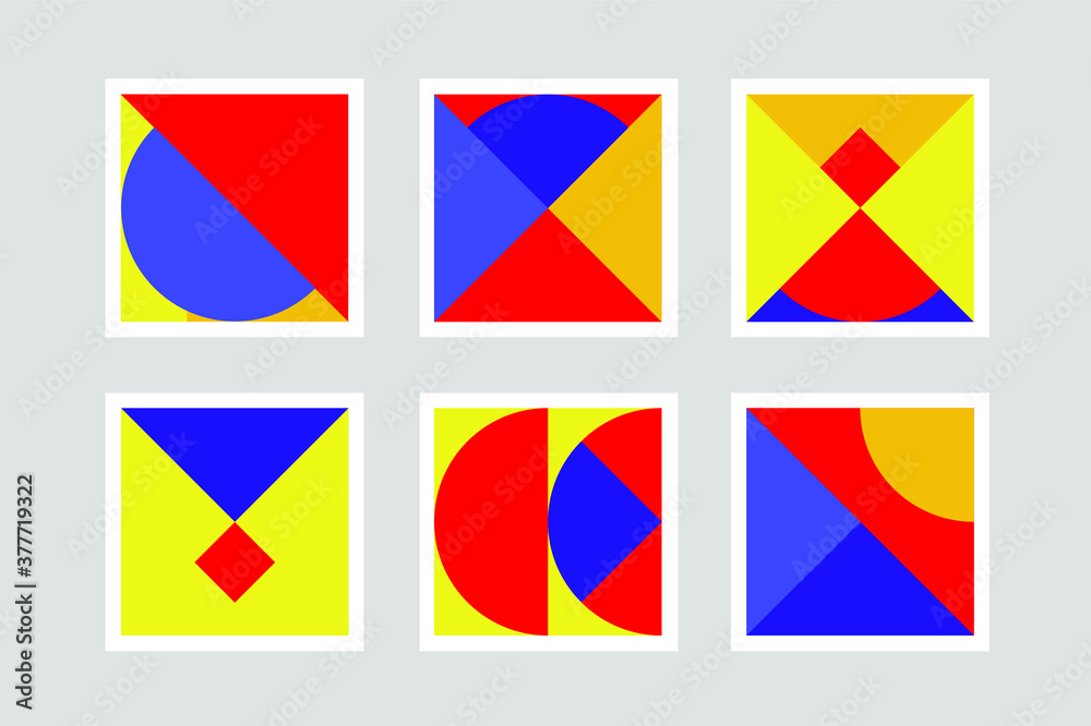 Set of bright abstract geometric backgrounds with modern vector design. Applicable for cover, card, voucher, poster, flyer, banner Set of bright abstract geometric backgrounds with modern vector design. Applicable for cover, card, voucher, poster, flyer, banner