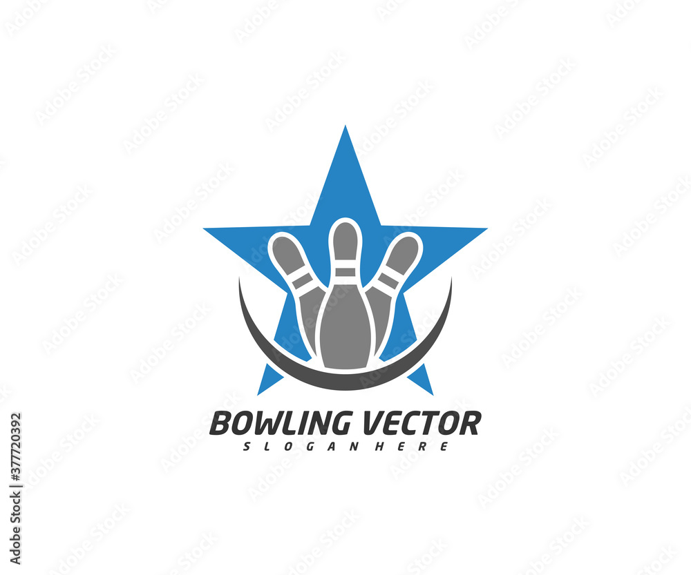 Bowling with Star logo template design vector, Illustration, Creative symbol, Icon Bowling with Star logo template design vector, Illustration, Creative symbol, Icon