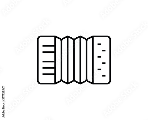 Accordion vector icon isolated on transparent background, Accordion logo concept. Thin line black accordionist icon, flat vector simple element illustration from editable music concept isolated stroke